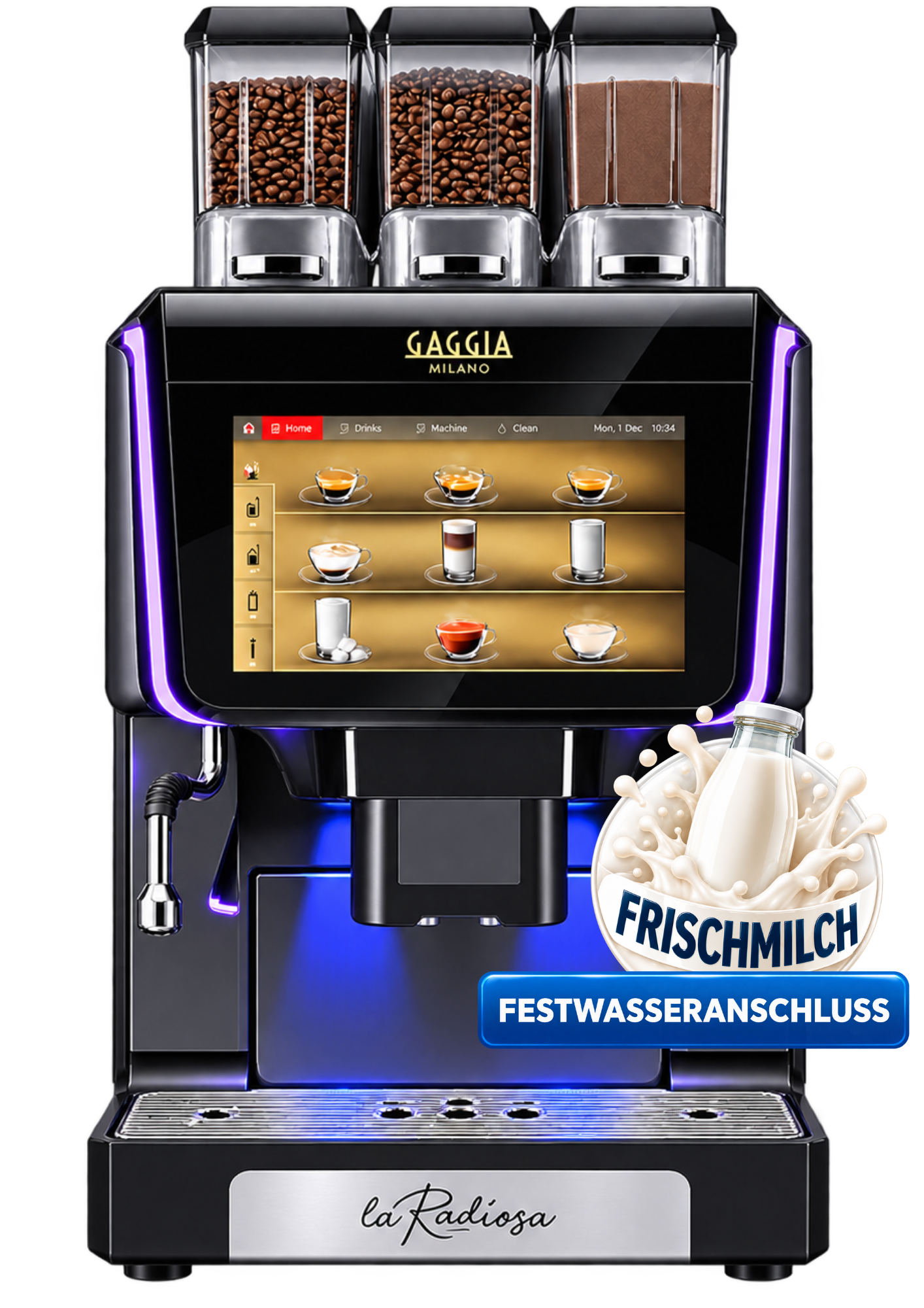 Gaggia La Radiosa Festwasseranschluss / 2 ES+ IN + FM  Professional Kaffeevollautomat