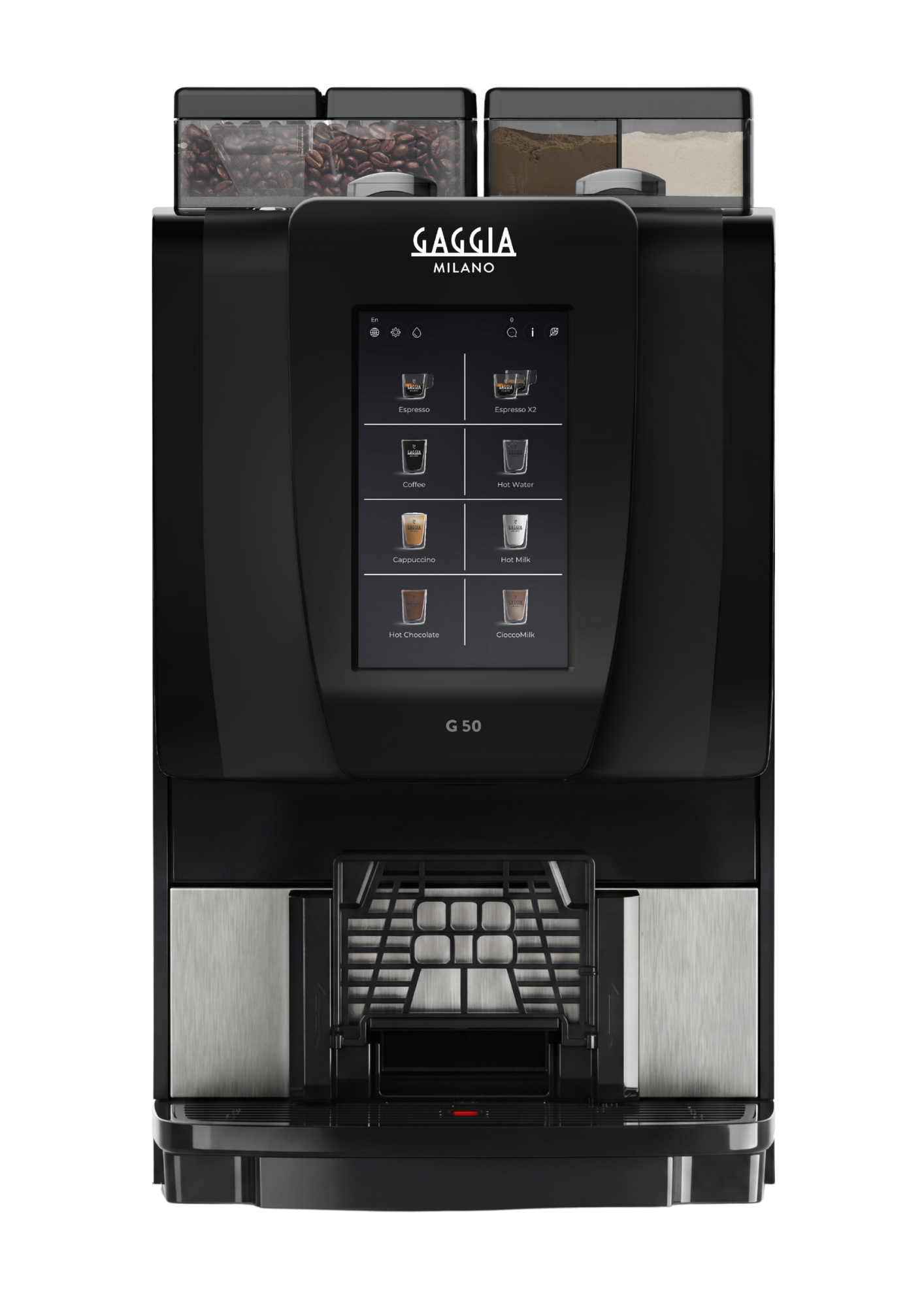 Gaggia G 50 Festwasseranschluss – Professional  Kaffeevollautomat ES + 2IN (Milchpulver und Schokopulverfach) 