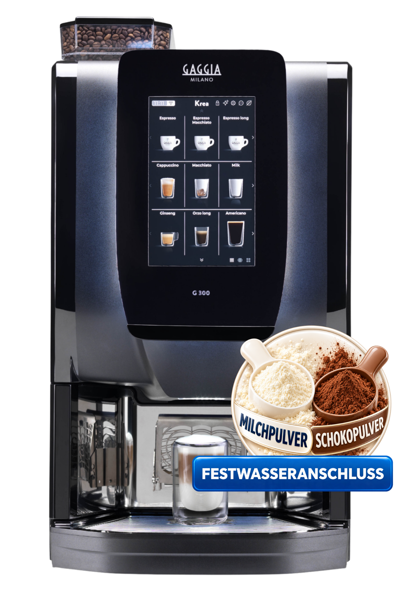 Gaggia G 300 KREA Festwasseranschluss - Professional Kaffeevollautomat ES +3 IN (3x Pulverfach)