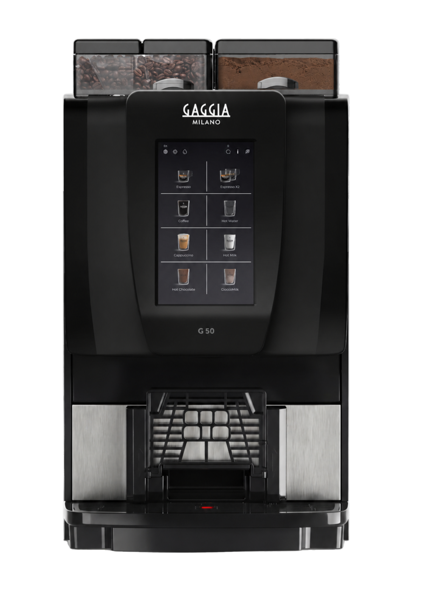 Gaggia G 50 Festwasseranschluss – Professional  Kaffeevollautomat ES + IN + FM (1x Pulverfach) Frischmilch